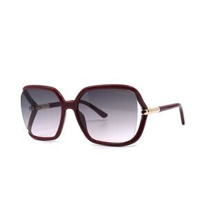 NEW TOM FORD TF1089/S 75B SOLANGE-02 BURGUNDY GREY AUTHENTIC SUNGLASSES